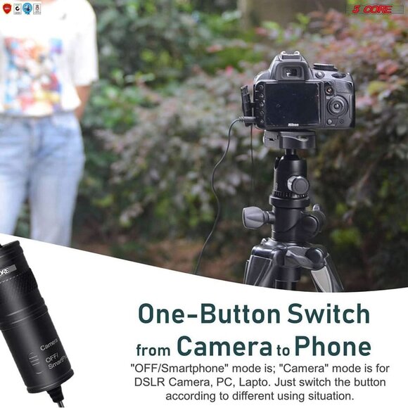 5 CORE Professional Omnidirectional Lavalier Microphone 3.5mm Clip-On Lapel Mic - Picture 2 of 8